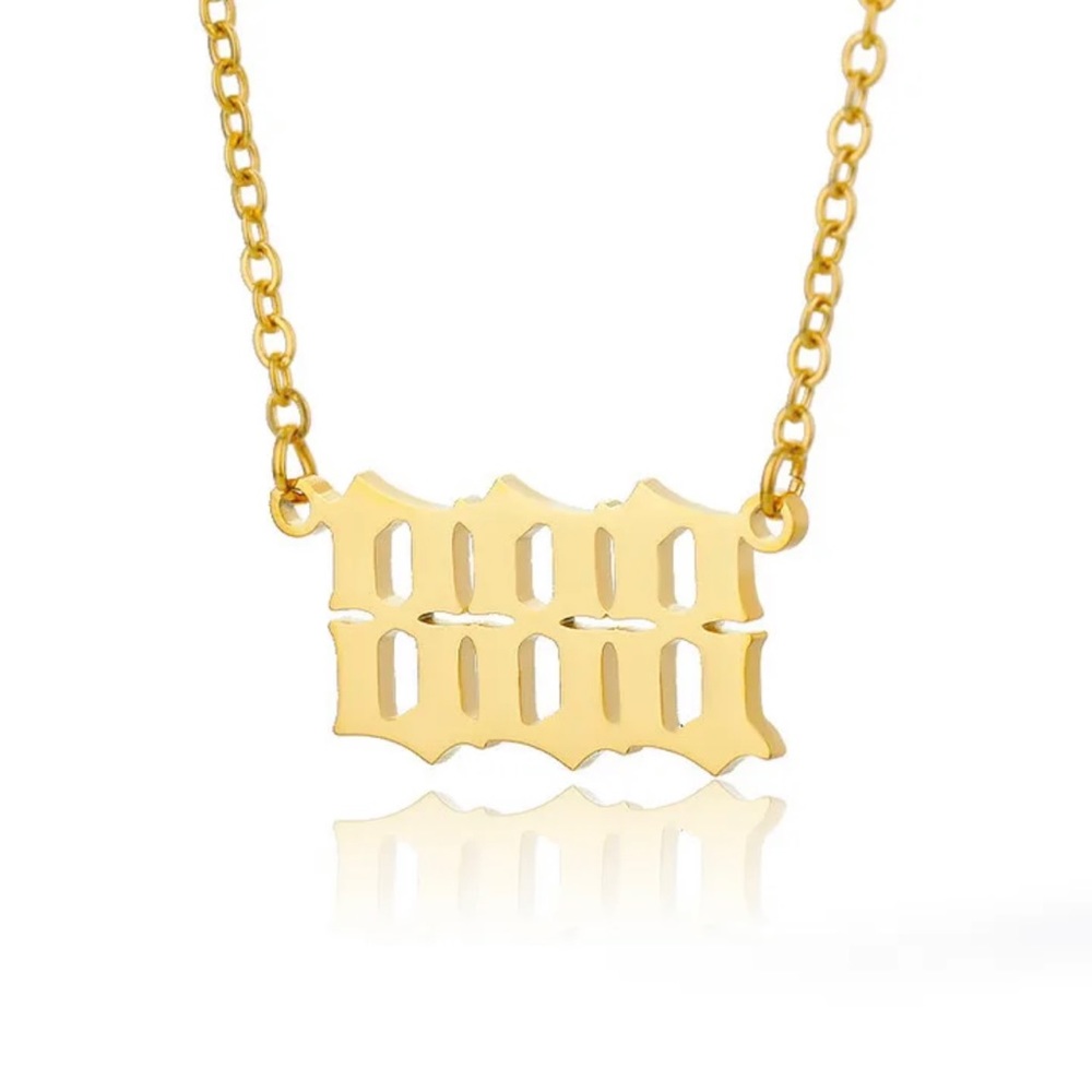 Angel Number Necklace | Stainless Steel 18K Gold Plated Pendant Dainty Choker